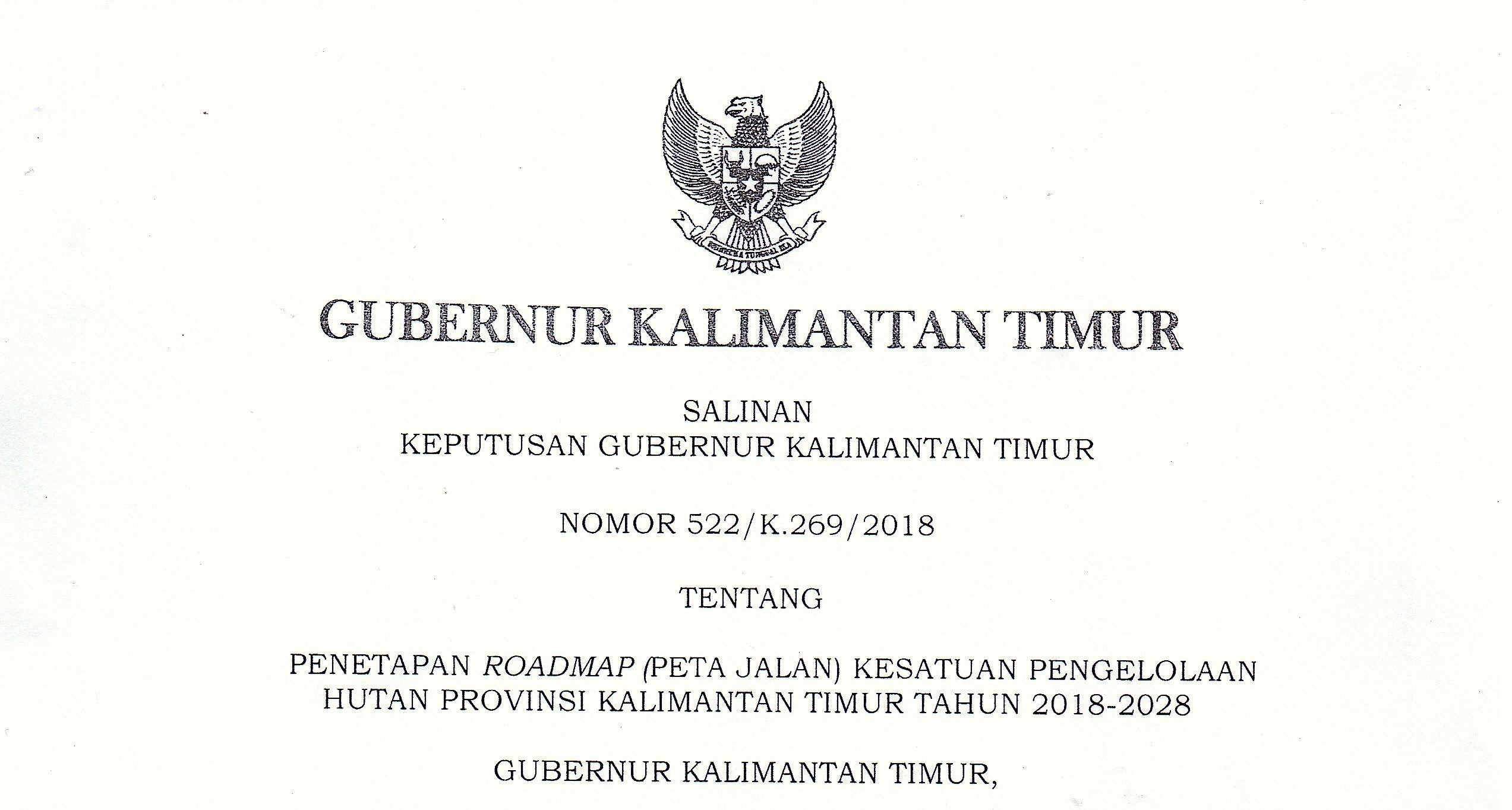 Roadmap SK Gubernur KPH